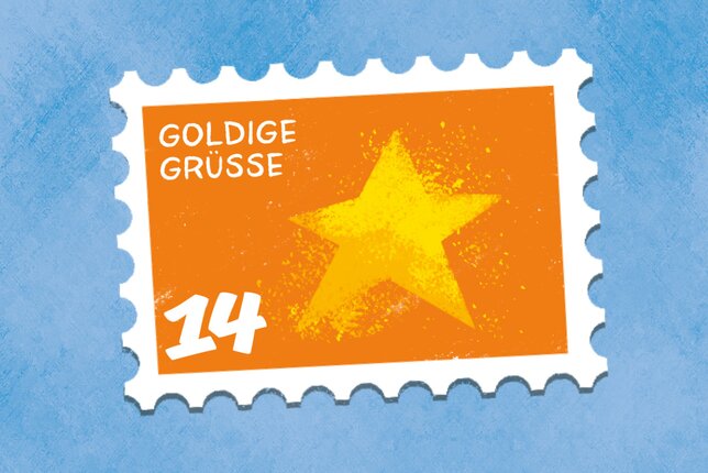 SONNENTOR Gewürzadventkalender - Türchen 14: Eine Illustration zeigt einem goldenen Stern! | © SONNENTOR