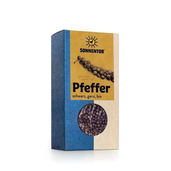 Pfeffer schwarz ganz bio 55 g, Packung