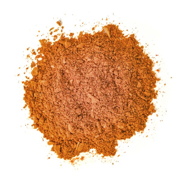 Asian BBQ spice powder loose on a white background.
